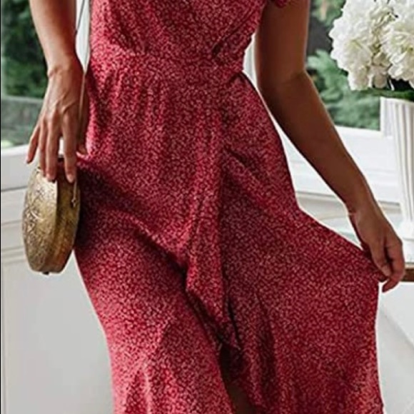 Bohemian Floral Printed Wrap dress - Picture 2 of 4